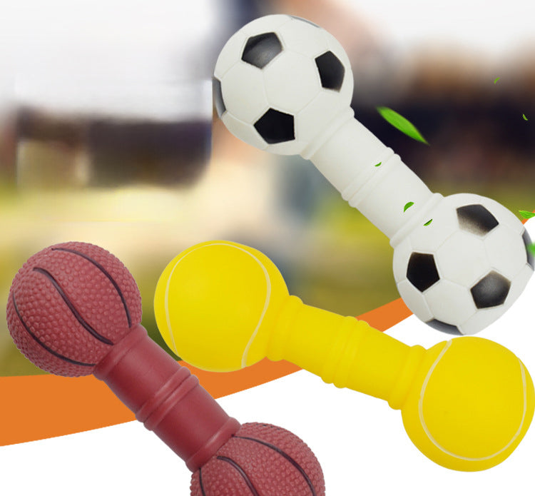 Squeaky Dog Football Dumbbell Chew Toy