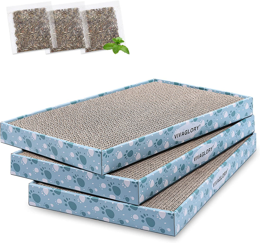 Cat Scratcher Padpal Cat Scratching Board, Extra Wide, 3Pack | Cardboard Scratcher with Catnip for Indoor, Flat Scratch Board Scratch Pad Cardboard for Kitten
