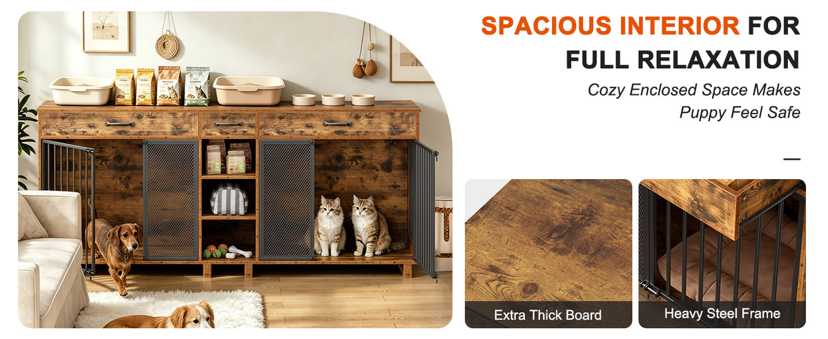 Large Wooden Dog Crate Furniture