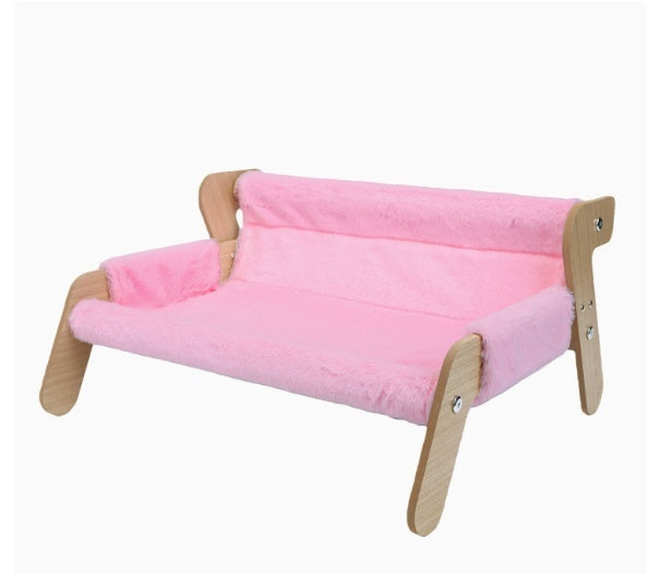 Wooden Cat House Sofa Detachable Washable Bed
