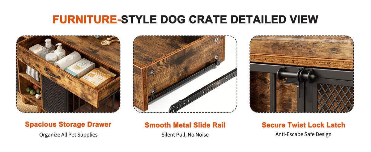 Large Wooden Dog Crate Furniture