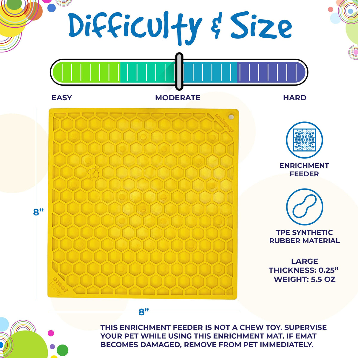 SodaPup Honeycomb eMat Enrichment Lick Mat for Dogs and Cats