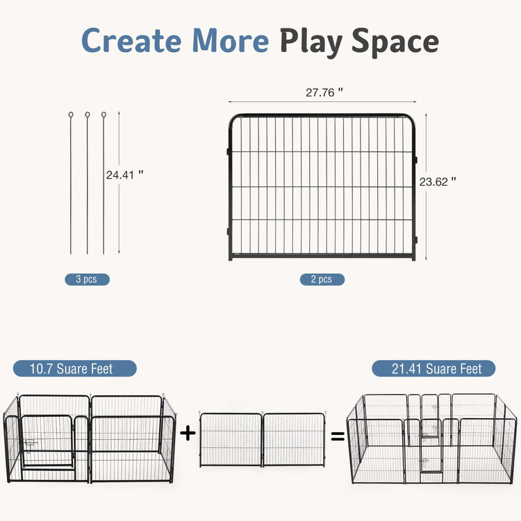Foldable Metal Pet Fence With Doo