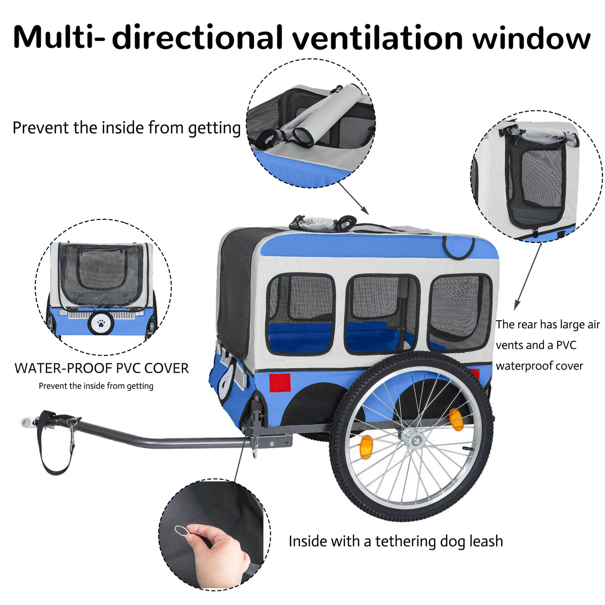 Large Folding Bike Trailer for Dogs