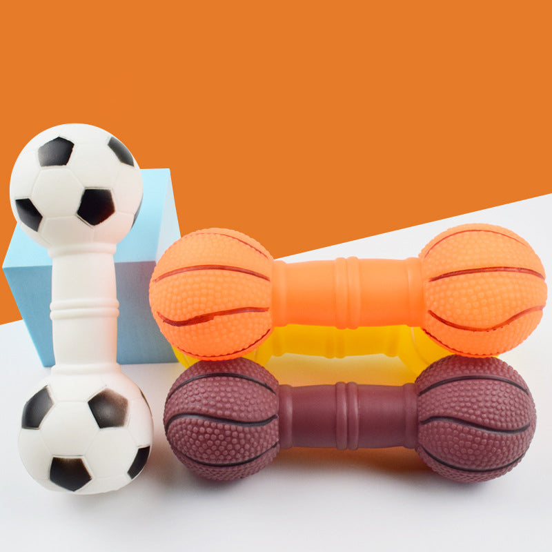 Squeaky Dog Football Dumbbell Chew Toy