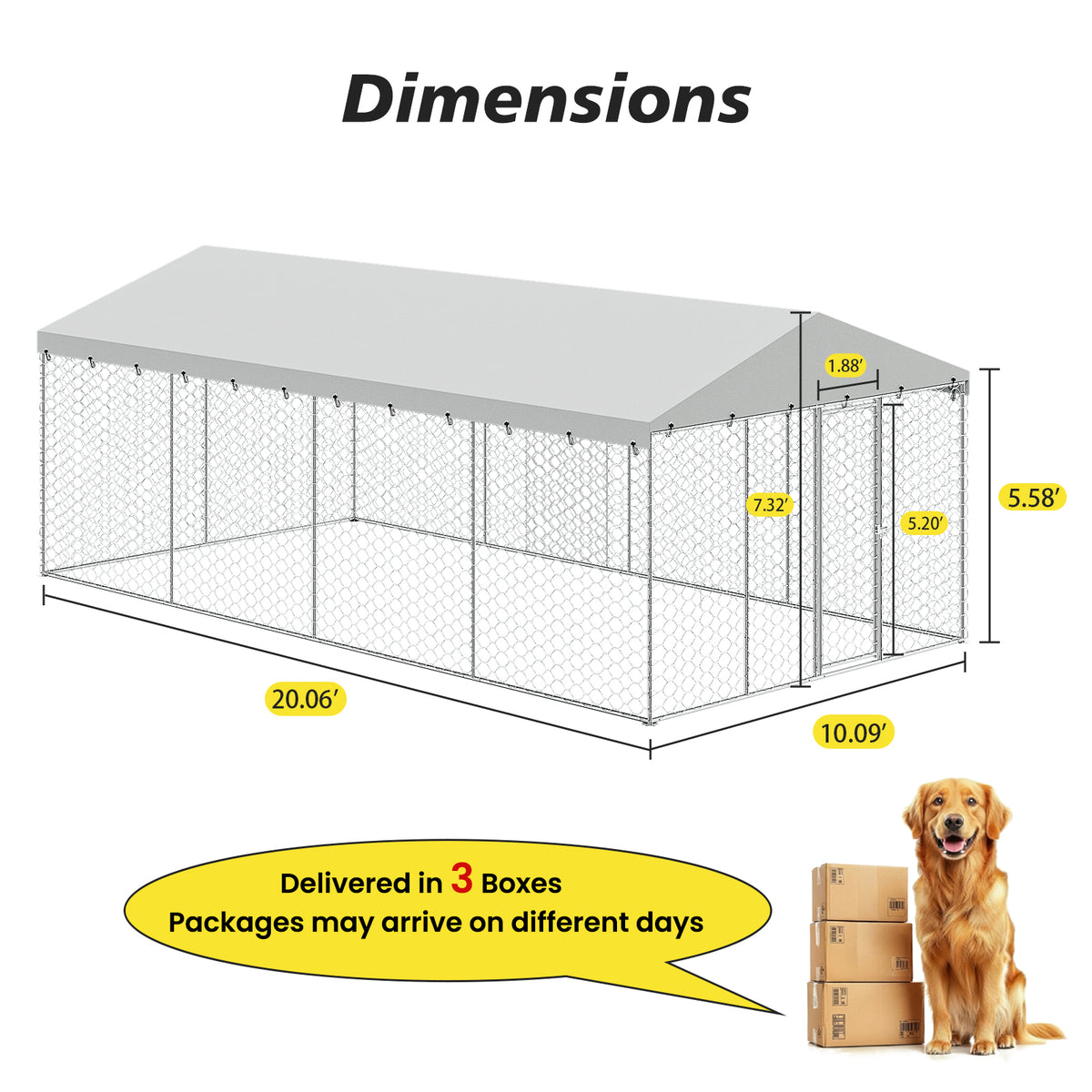 10x20 FT Large Outdoor Dog Kennel