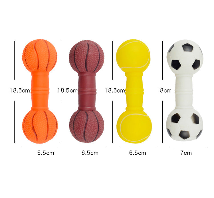 Squeaky Dog Football Dumbbell Chew Toy