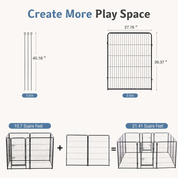 Foldable Metal Pet Fence With Doo
