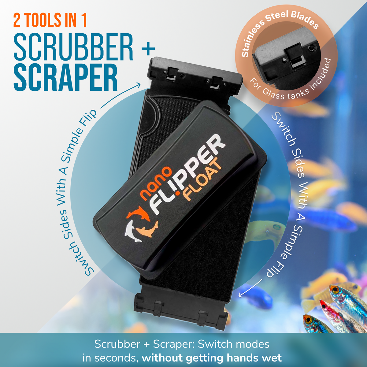 Flipper NANO FLOAT 2 in 1 Magnetic Aquarium Algae Cleaner