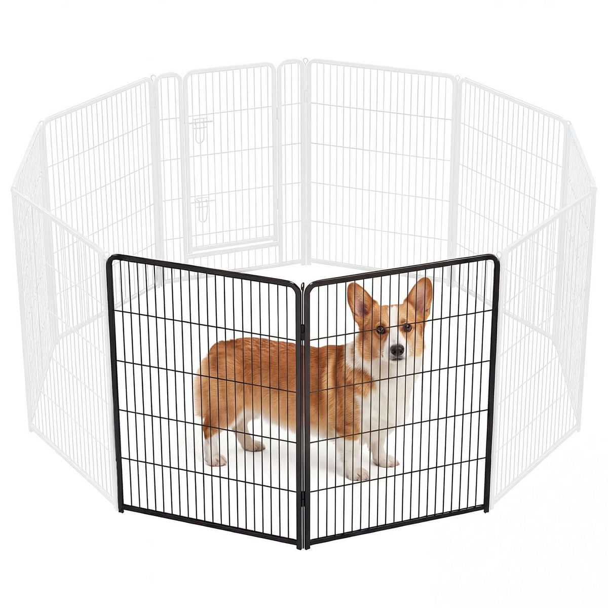 Foldable Metal Pet Fence With Doo