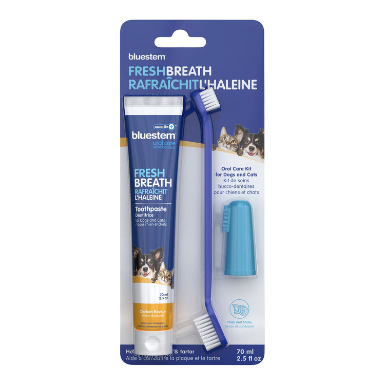 bluestem coactiv+ Pet Oral Care Kit – Toothpaste, Toothbrush & Finger Brush