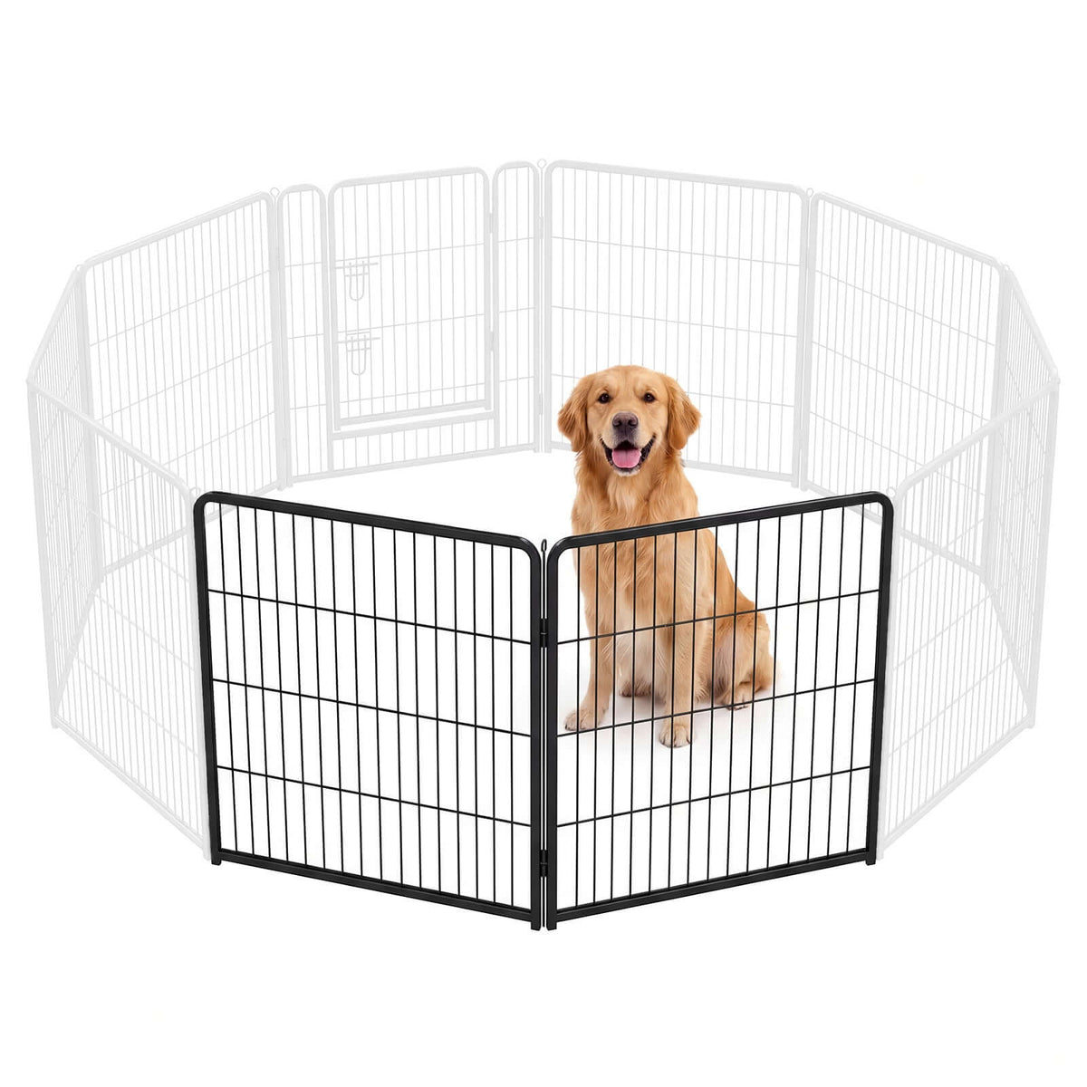 Foldable Metal Pet Fence With Doo