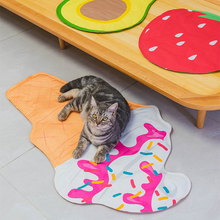 Ice Cream Avocado Strawberry Pet Cooling Pad