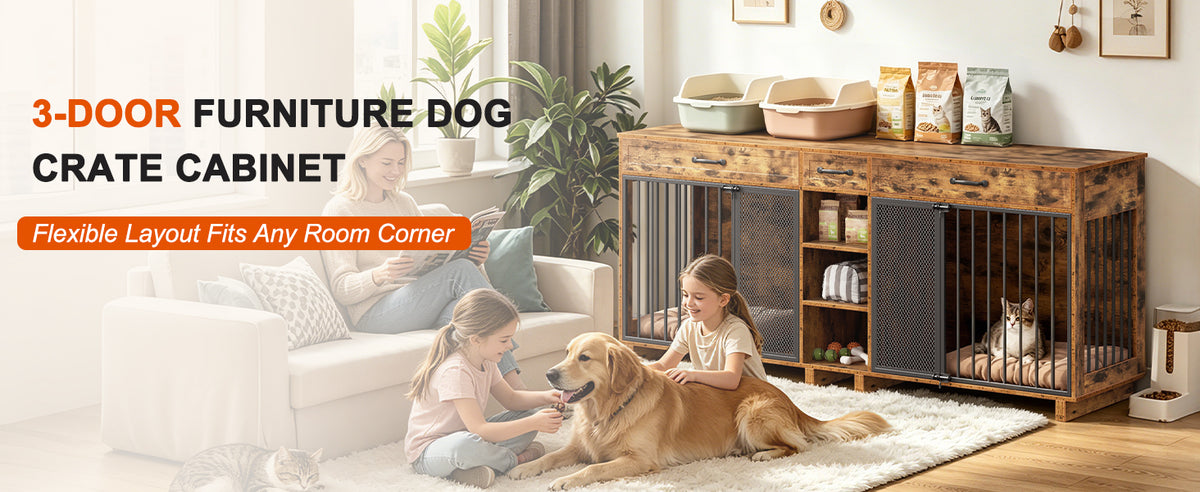 Large Wooden Dog Crate Furniture