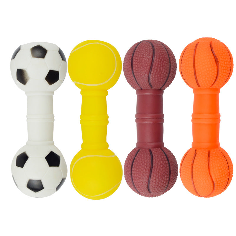 Squeaky Dog Football Dumbbell Chew Toy