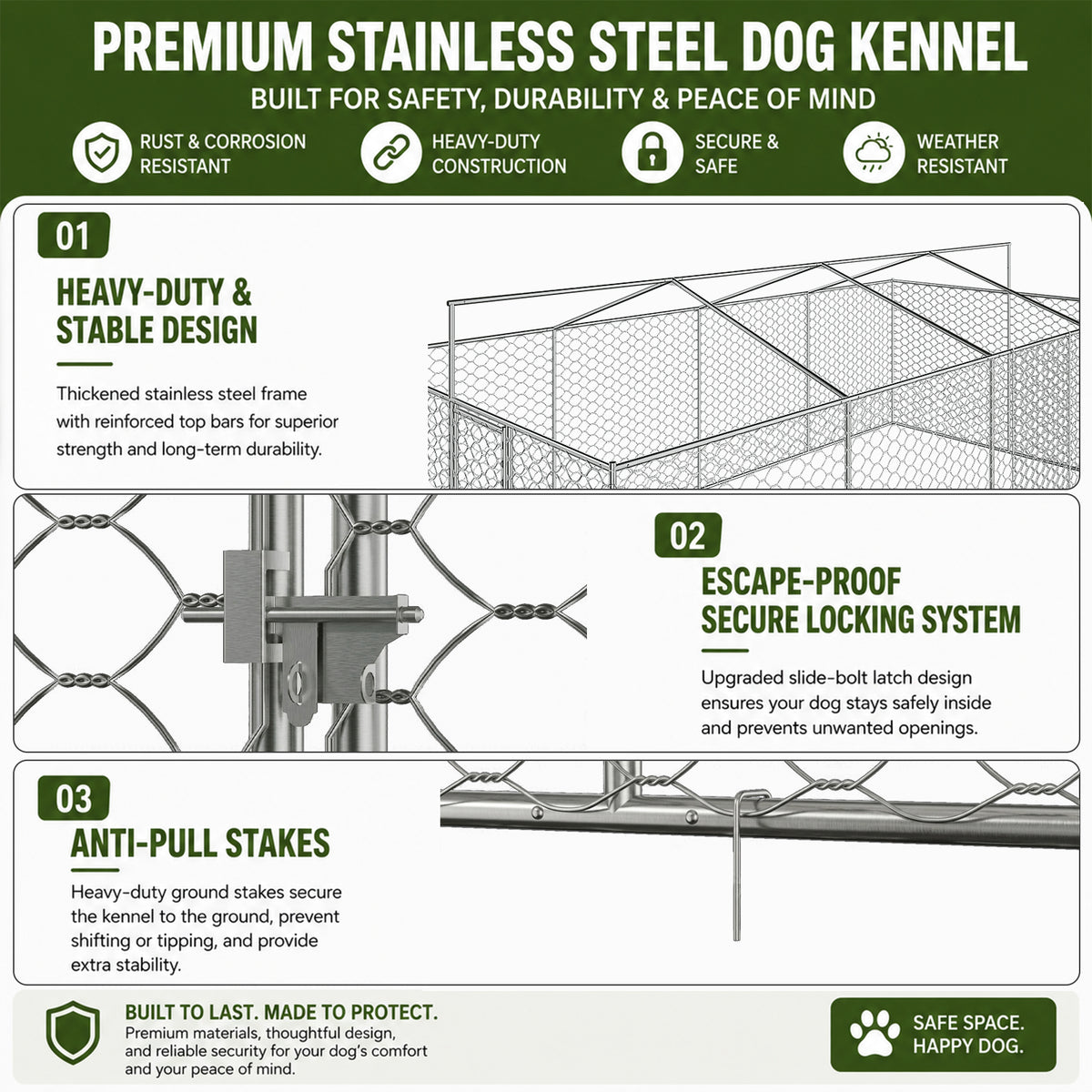 10x20 FT Large Outdoor Dog Kennel