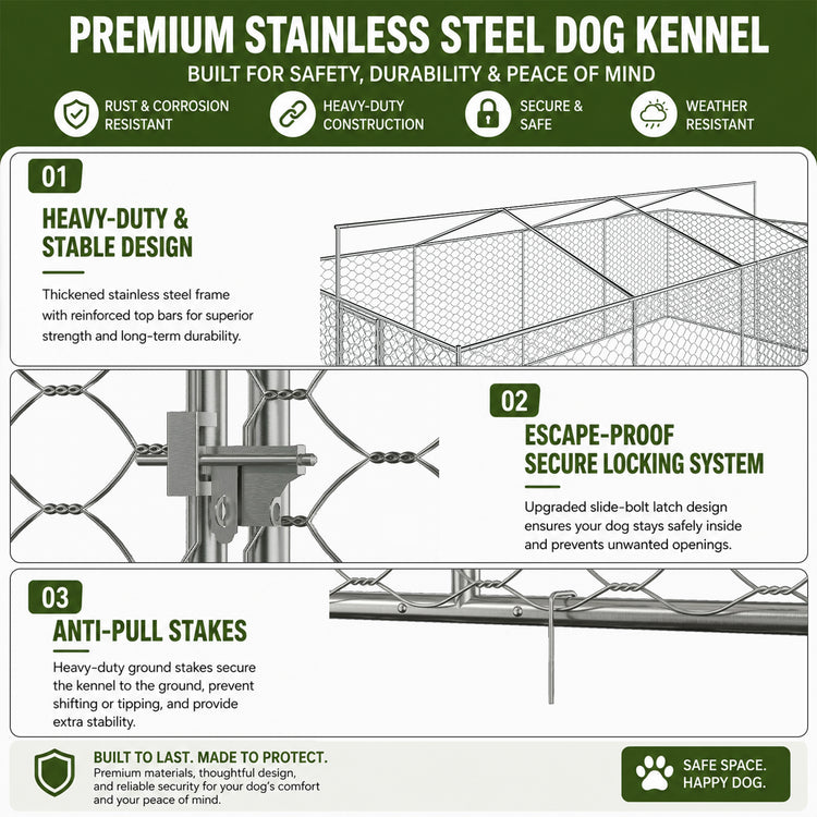 10x20 FT Large Outdoor Dog Kennel