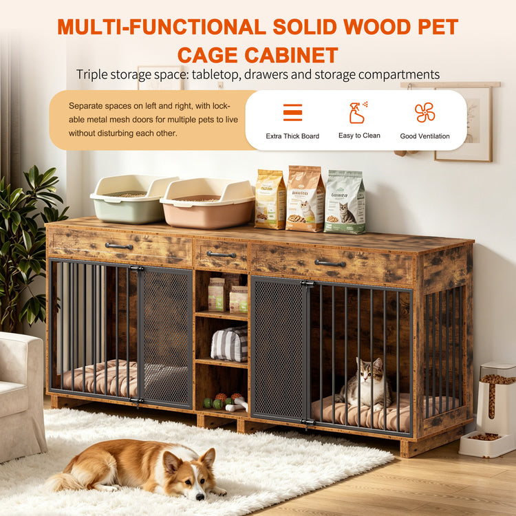 Large Wooden Dog Crate Furniture
