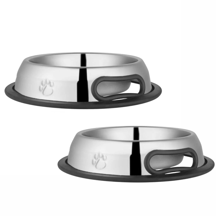 Jeffers Embossed No-Tip Stainless Steel Food & Water Bowls