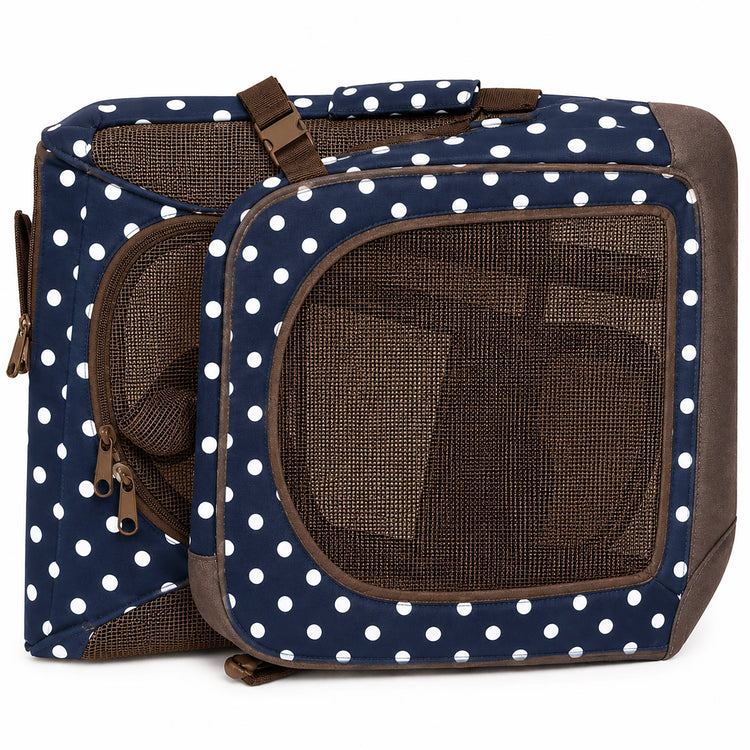 Pet Life ® '360° Vista View' Zippered Soft Folding Collapsible Durable Metal Framed Pet Dog Crate House Carrier