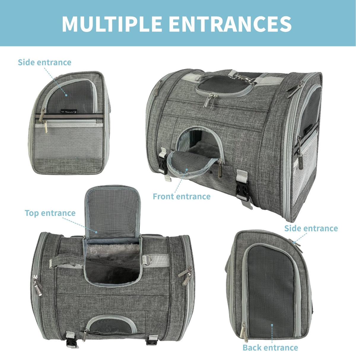 Mr. Peanut’s Monterey Horizontal Backpack Pet Carrier