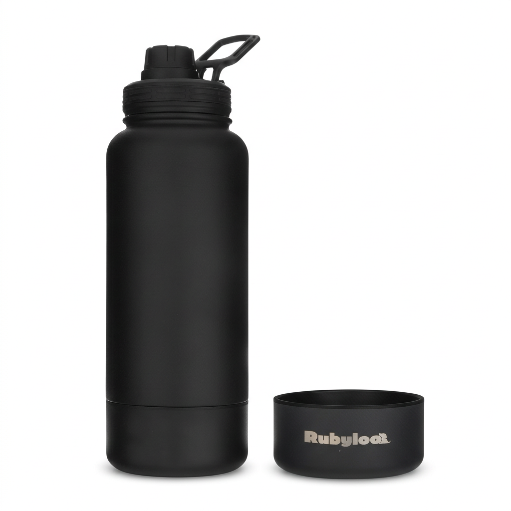 Dog + Human Water Bottle with Detachable Dog Bowl