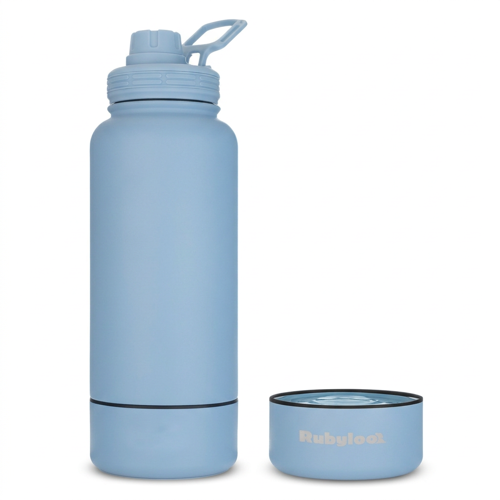 Dog + Human Water Bottle with Detachable Dog Bowl