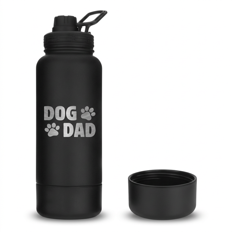 Dog + Human Water Bottle with Detachable Dog Bowl